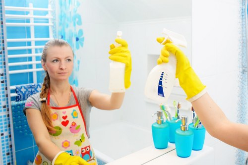 Curtain cleaning in a bright living room