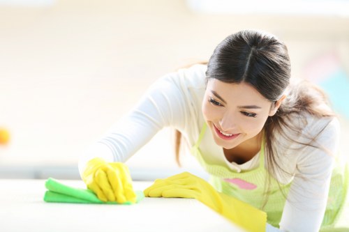 Cleaner restoring high-traffic commercial carpet flooring